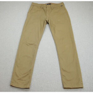 Vans Pants Mens 32 Beige Cotton Blend Stretch Chino Slim Fit